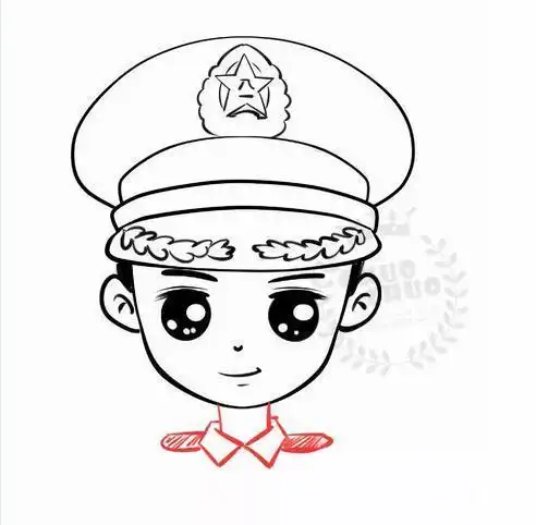军装儿童简笔画