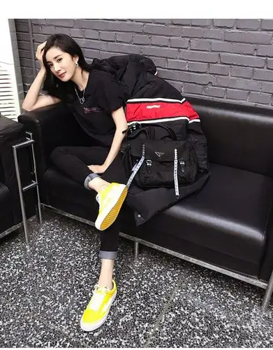 pq55522# 杨幂baby杨颖同款明星简约字母显瘦黑色短袖t恤女宽松纯棉