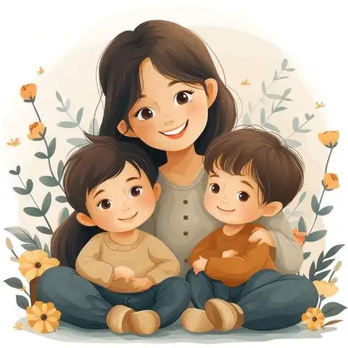 母子头像|妈妈和两个儿子