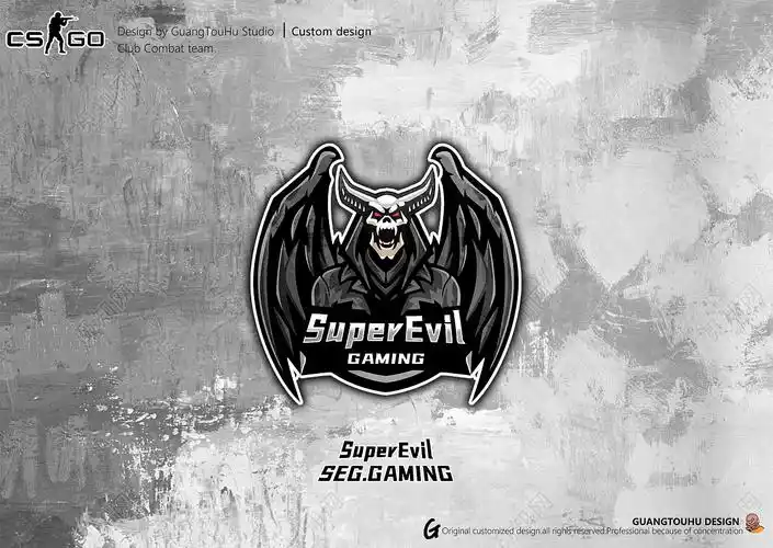 csgo战队superevil战队logo设计方案展示效果光头虎设