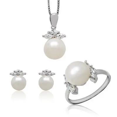z872贵菲尔 925银珍珠套装 多色可选