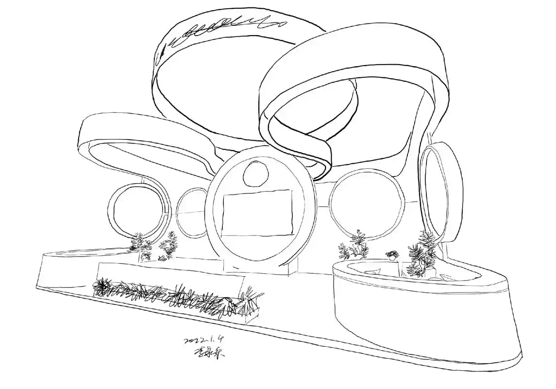 2022年第一个工作日,加油! #手绘效果图#展厅设计 #展 - 抖音
