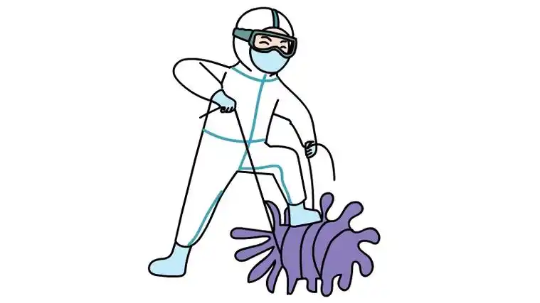 医用防护服简笔画