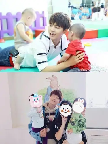 马天宇lucky合影果然是抱娃界的大赢家