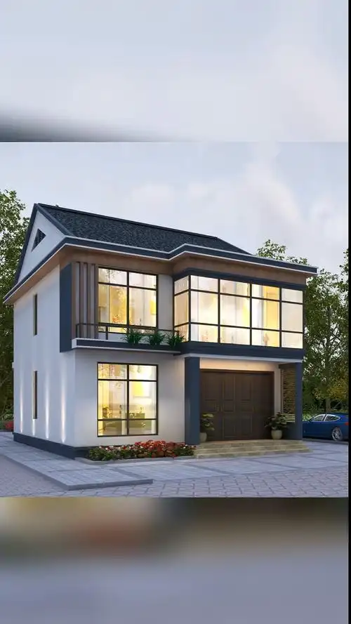 农村自建房#二层精美小洋楼,虽然是小,但精致细腻