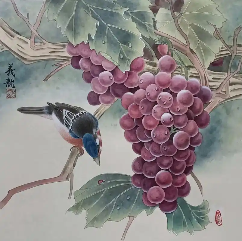 #中国画花鸟 ##日常瞎画 #工笔画 - 抖音