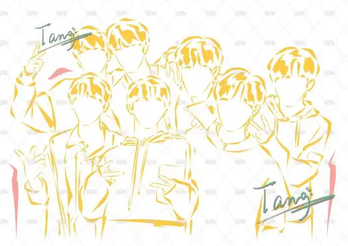 线稿风tnt时代少年团