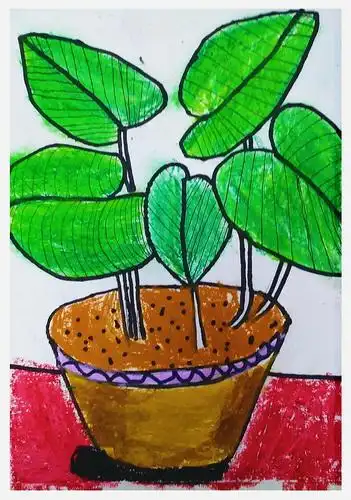 少儿书画作品-《植物》/儿童书画作品《植物》欣赏_中国少儿美术教育