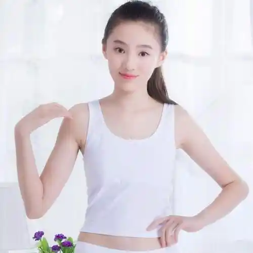 yunwuxin带胸垫女童内衣小背心发育期9-12岁10儿童女孩13夏季15小学生