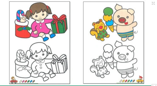 儿童对比填色图