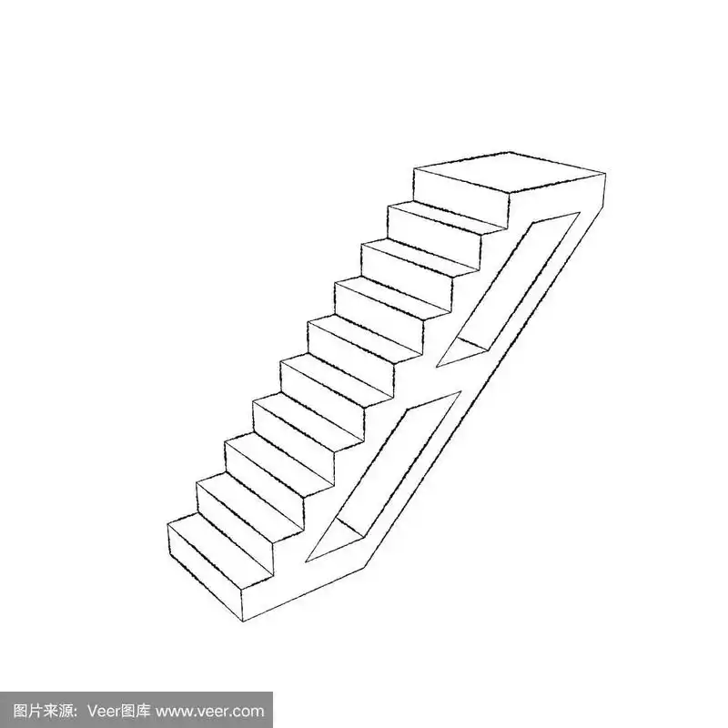 楼梯.孤立在白色背景上.示意图说明.