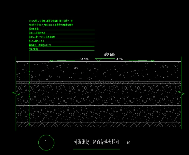 做一个混凝土道路在图纸中只有结构做法说明图但是没有说明水粉层和