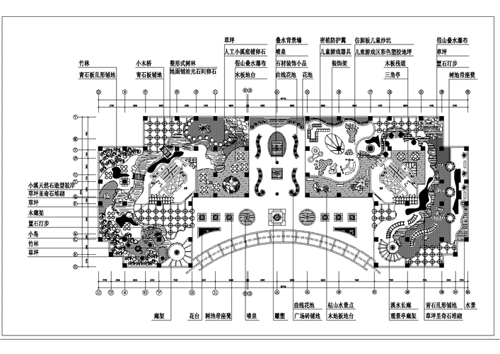 办公楼屋顶花园景观设计cad平面施工图