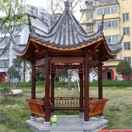 厂家生产碳化木凉亭防腐木景观凉亭仿古防腐木凉亭防腐木亭子定制