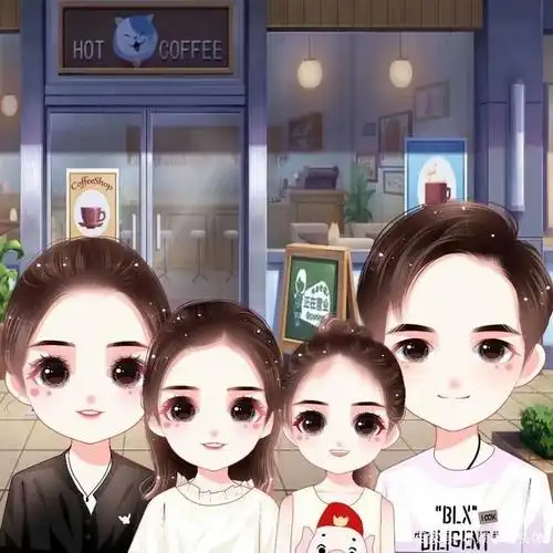 一家四口头像设计,手绘头像合集,喜欢吗?