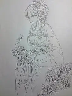 素描古风女子人物,素描少女-图片大观-奇异网