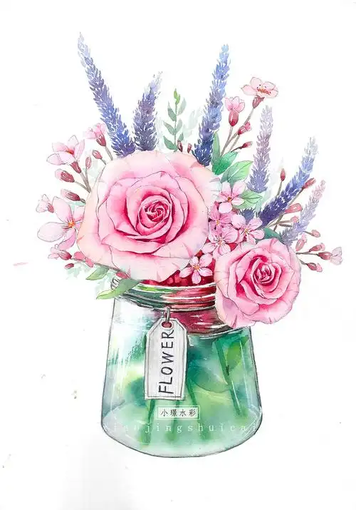 手绘水彩 花束系列(多图)