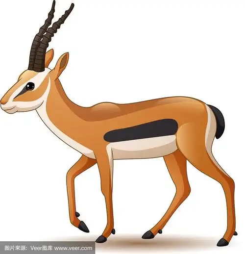 卡通羚羊孤立的白色背景