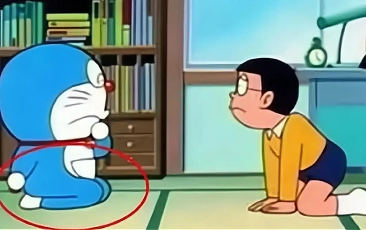 哆啦a梦穿帮镜头,小伙伴应该都知道,哆啦a梦是一个小短腿,没有耳朵 没