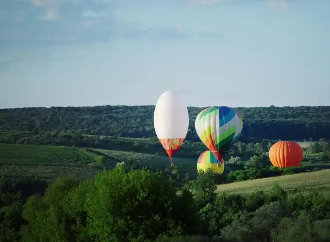 树林热气球风景