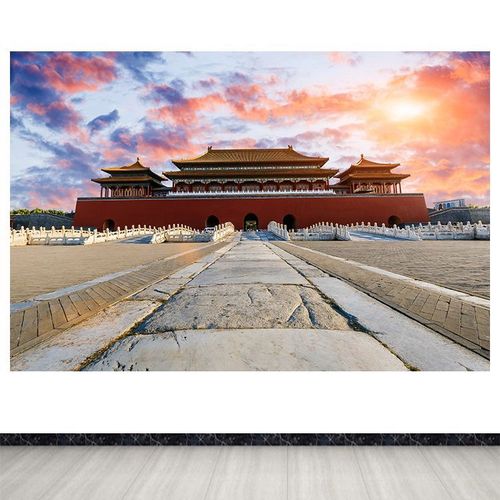北京故宫建筑风景壁画客厅背景墙贴装饰画天安门广场大门自粘贴画