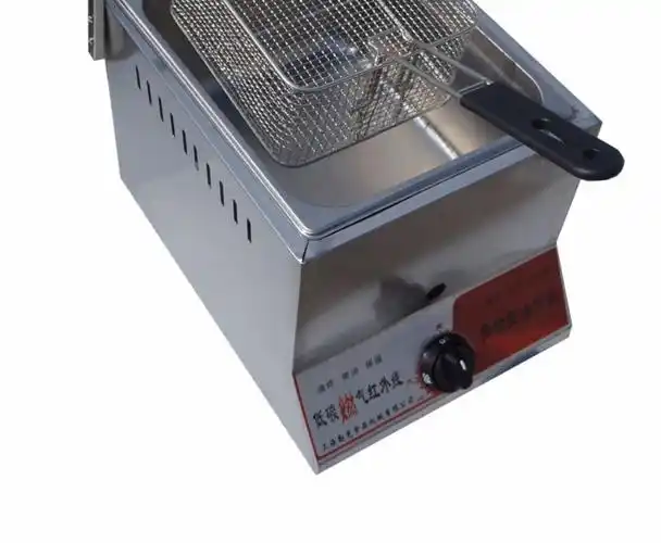 升级款商用加厚燃气油炸锅单缸油炸炉煤气薯条液化气油炸机11l_7折