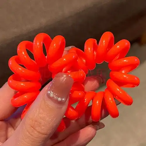 2条橙色电话线 荧光色