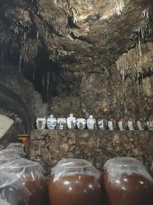 桂林三花股份有限公司象山酒窖是一个天然溶洞,可以看到钟乳石正在