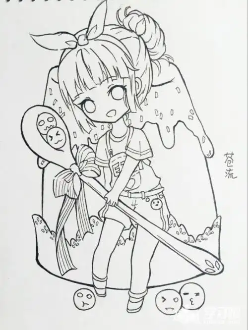 图动漫人物图片女生可爱简笔画图片大全可爱