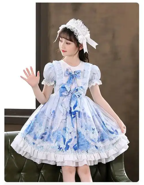 瓦林卡洛丽塔儿童小裙子女童公主裙小学生连衣裙夏季912岁中大童裙子