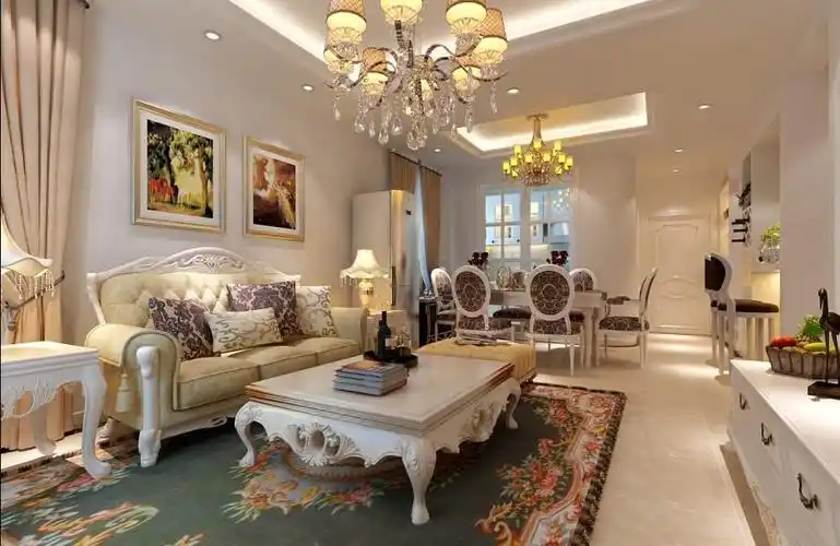 熙兆嘉园小区95平米简欧风格装修效果图北欧三室一厅一卫