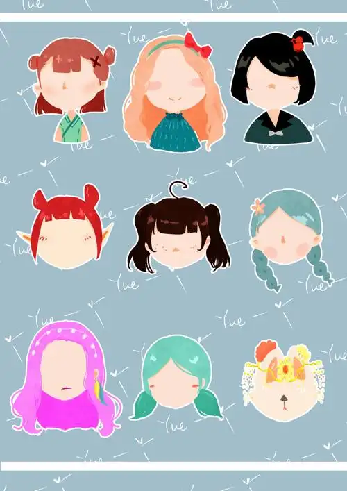 q版简易发型九宫格 不会画发型的可以学习了解一下 ο(=ω =)ρ