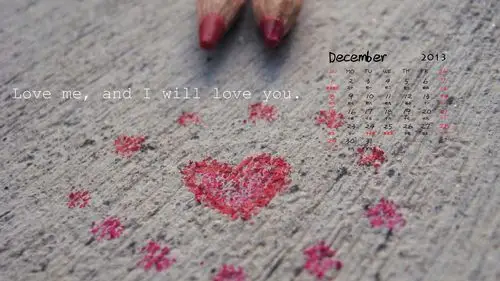 12月日历桌面壁纸之温馨唯美爱情