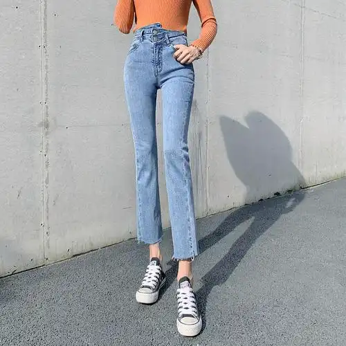 模特玲玲 牛仔裤拍摄 直筒牛仔裤拍摄 阔腿裤子摄影