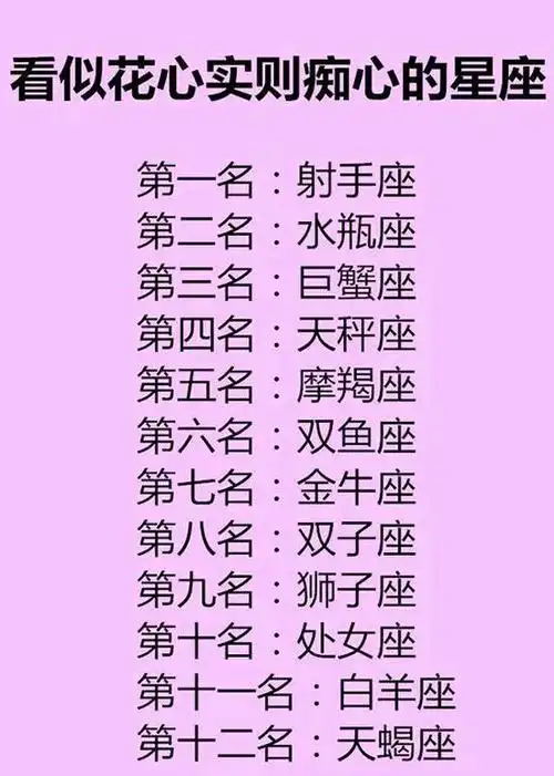 12星座最花心排行榜十二星座离婚率排行榜意料之中最花心的星座果然