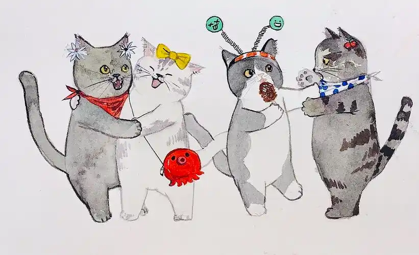q版可爱猫猫插画壁纸头像