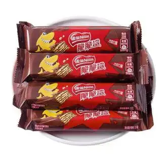 雀巢脆脆鲨巧克力威化饼干解馋小零食640g/500g/100g 巧克力味 24条长