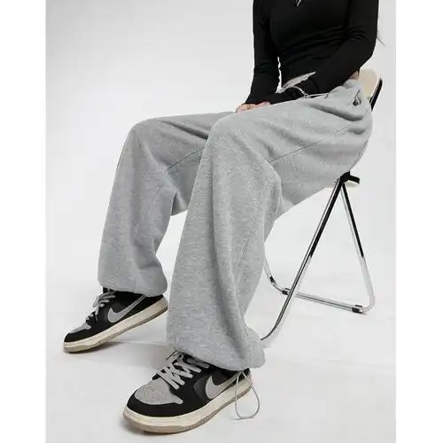 美式灰色运动裤女春秋秋冬加绒2022新款直筒休闲裤