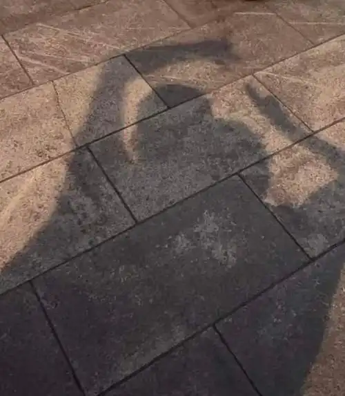 丁佳敏与老公在路灯下拍视频,两人紧紧依偎在一起,还用手比耶,恩爱感