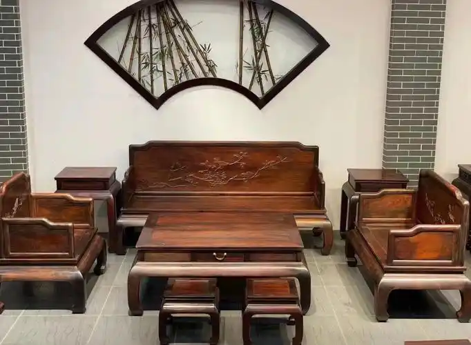 明式123沙发八件套大红酸枝61交趾黄檀