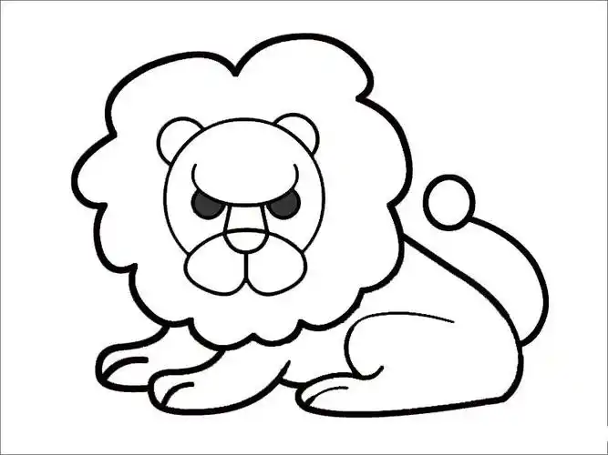 大狮子简笔画~ 很凶猛~ 但算战斗能力只比老虎差一点~~标签:动物简笔