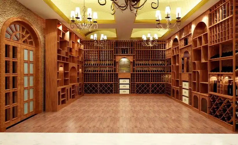 大连海昌集团地下室酒窖效果图设计及完工后酒窖图片