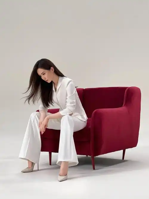 刘诗诗卷发披肩太有魅力!黑色皮衣搭千鸟格长裤,摩登又带范儿