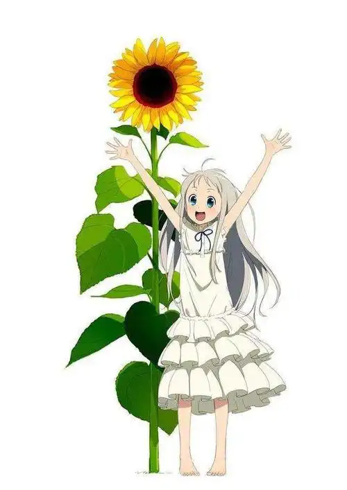 二次元动漫 向日葵女孩,明媚阳光下明媚的你,来自初夏的治愈