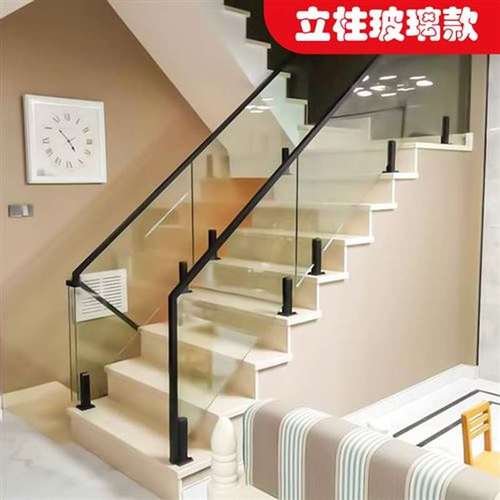 玻璃楼梯扶手 卡槽立柱玻璃护栏扶手钢化玻璃不锈钢扶手苏州厂家