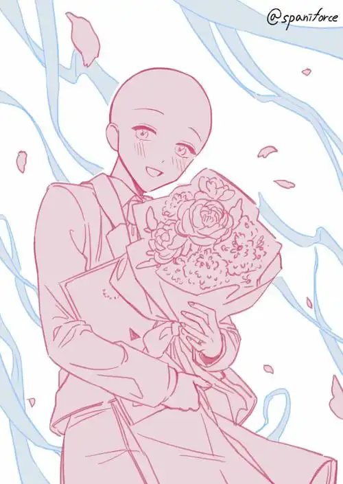 绘画素材模板人体双人互动姿势参考