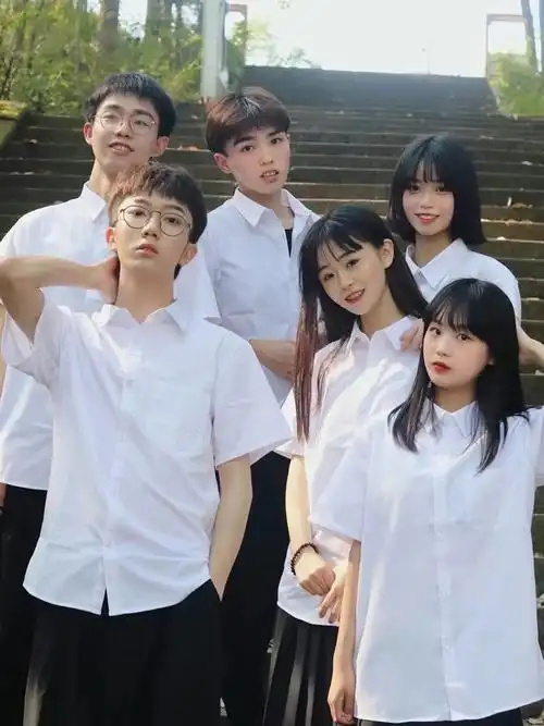 jk制服裙套装情侣装学院风学生毕业班服定制夏季校服短袖衬衫 - 17网