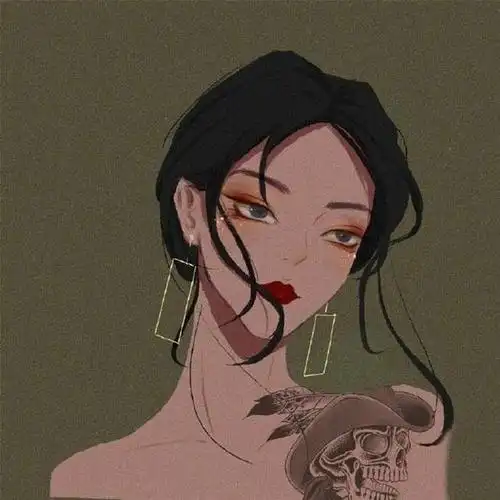 手绘高冷霸气女生头像