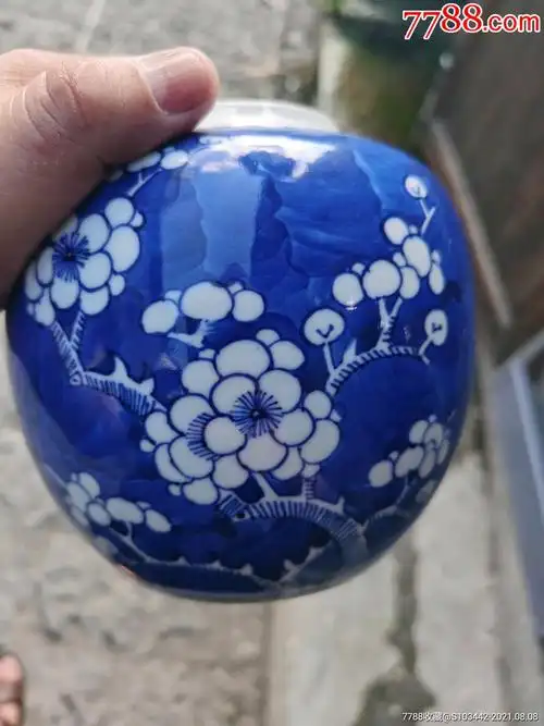 康熙翠毛蓝冰梅罐,包老包真