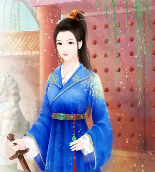 手绘古风女子女扮男装